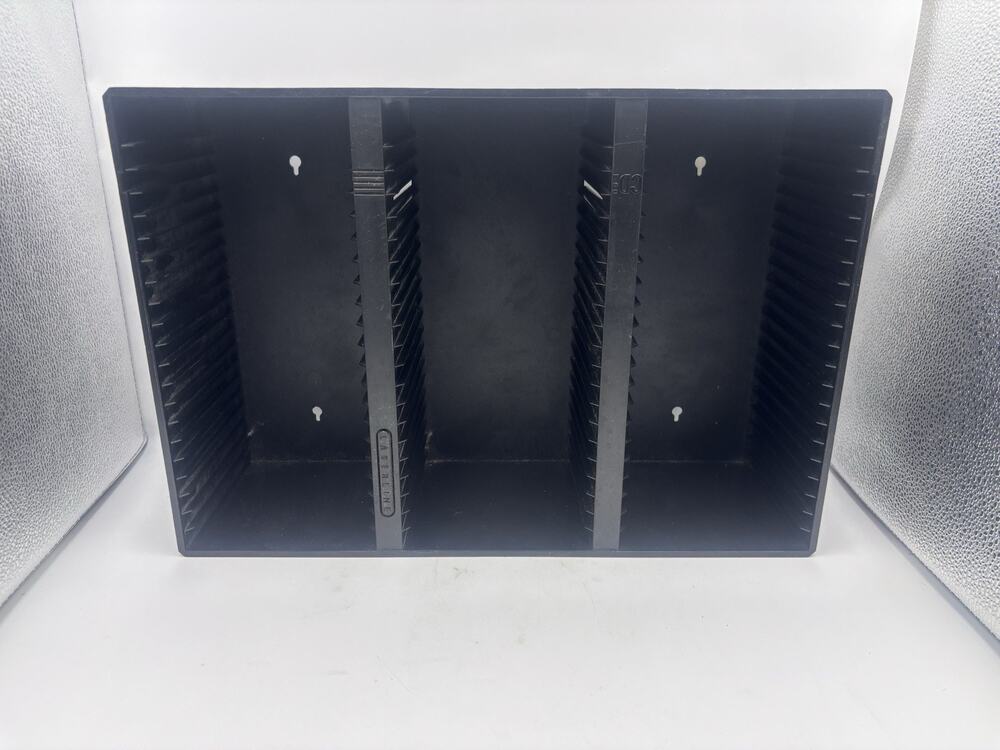 Vintage Laserline CD Storage Wall Mount Rack Holds 60 Black Plastic Retro USA